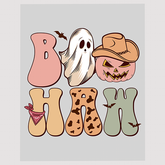 Boo Y'all Halloween DTF Transfer | Ghost and Pumpkin Cowboy Design